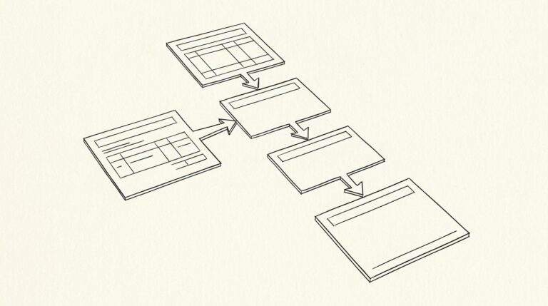 Pen drawing illustrating bank statement concept