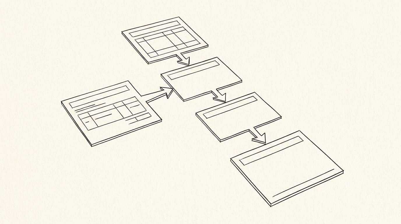 Pen drawing illustrating bank statement concept