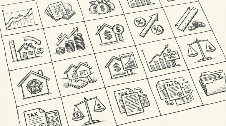 Pen drawing illustrating bank statement concept