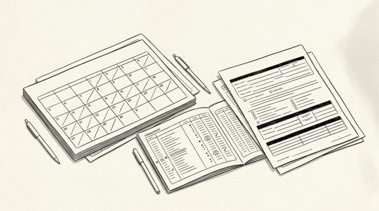 Pen drawing illustrating bank statement concept