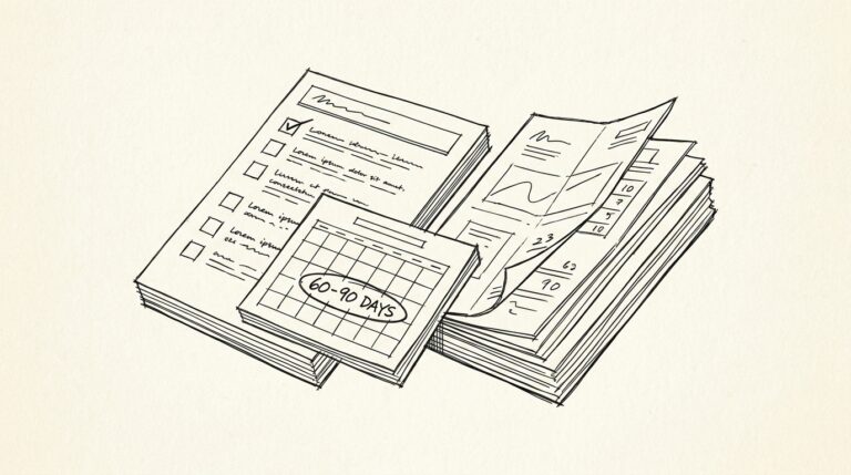 Pen drawing illustrating bank statement concept