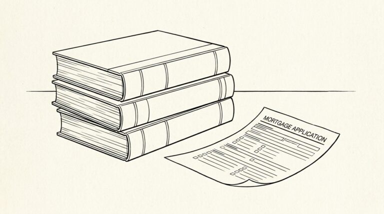 Pen drawing illustrating bank statement concept