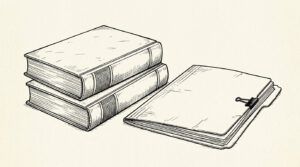 Pen drawing illustrating bank statement concept