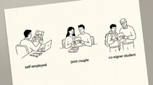 Pen drawing illustrating bank statement concept