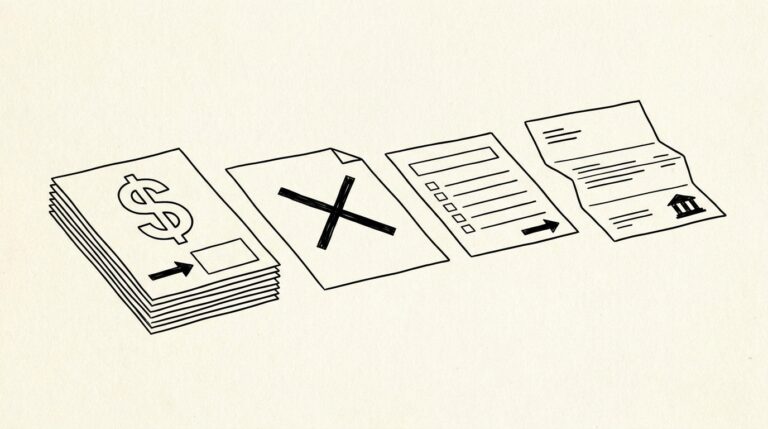 Pen drawing illustrating bank statement concept