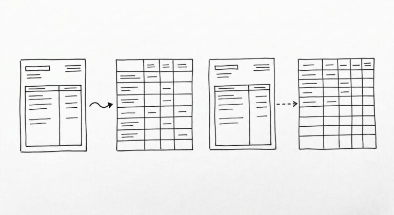 How to Export a TD Bank Statement to Excel Pen drawing of two side-by-side bank statements with different arrows leading to different spreadsheet grids