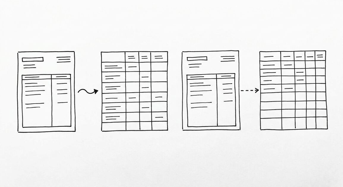 How to Export a TD Bank Statement to Excel Pen drawing of two side-by-side bank statements with different arrows leading to different spreadsheet grids