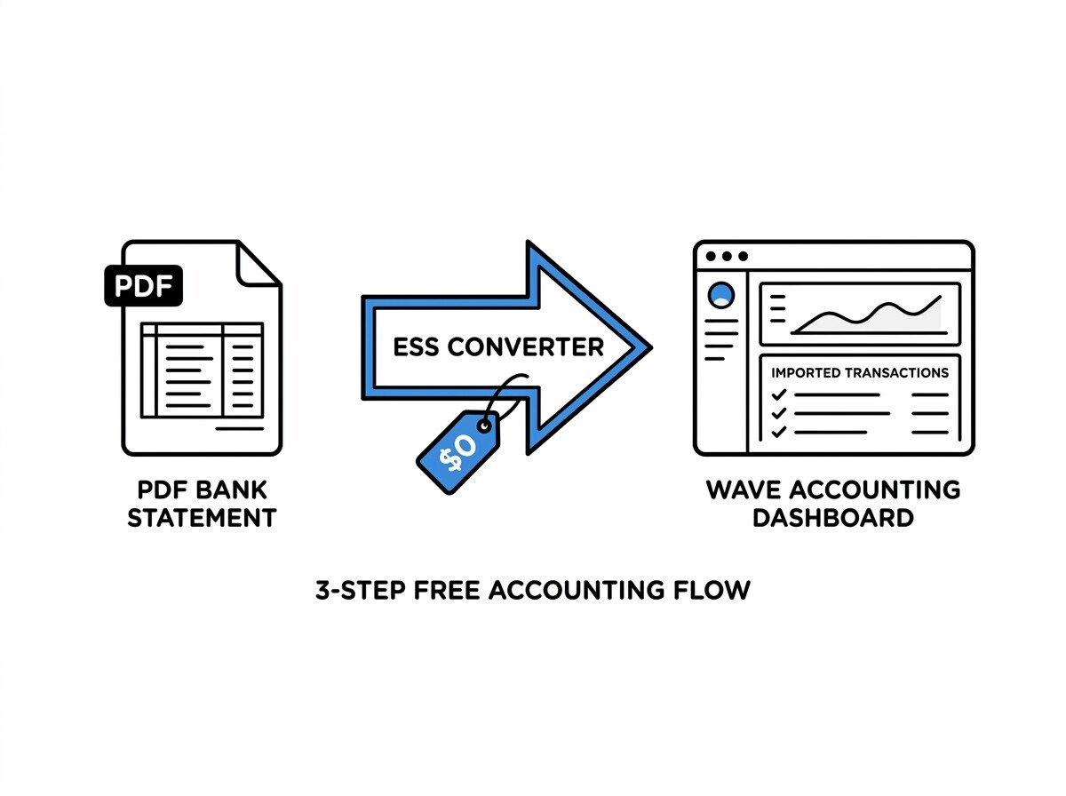 Wave Accounting import workflow from PDF bank statement with $0 price tag